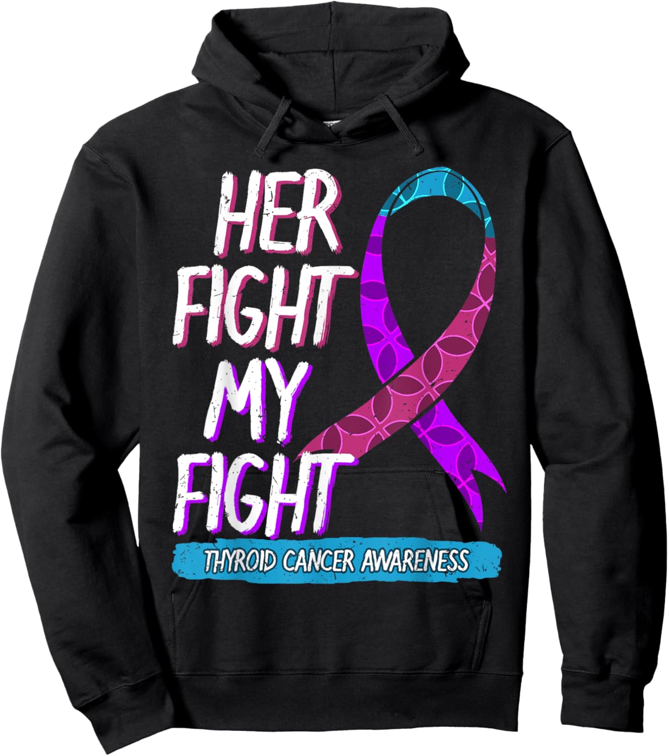 Thyroid Cancer Awareness Ribbon Endocrinologist Gift Hoodie - Hoodie | Black
