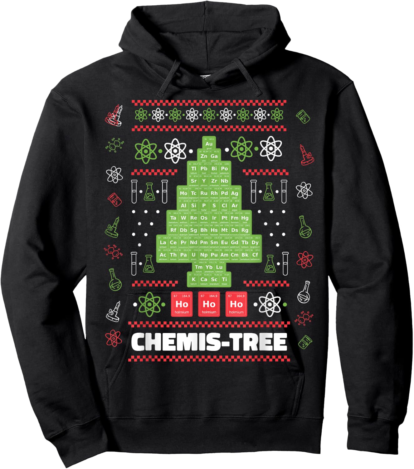 Chemistree Funny Science Christmas Tree Chemistry Chemistry Hoodie - Hoodie | Black