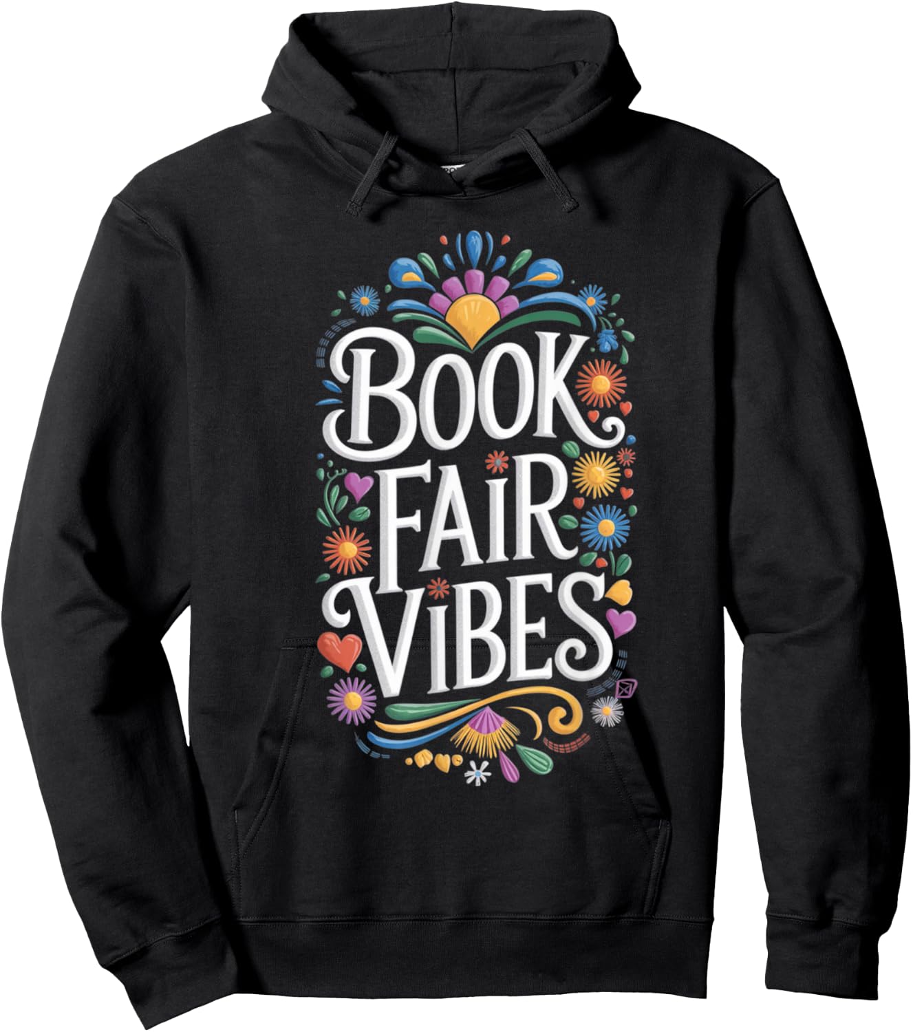 Book Fair Vibes Groovy 70s Retro School Librarian Hoodie - Hoodie | Black