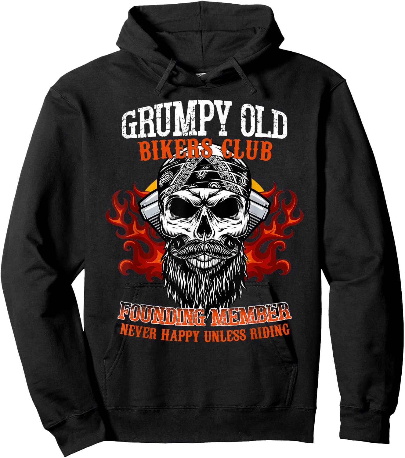 Grumpy Old Bikers Club Founding Member Motorcycle Riders Hoodie - Hoodie | Black