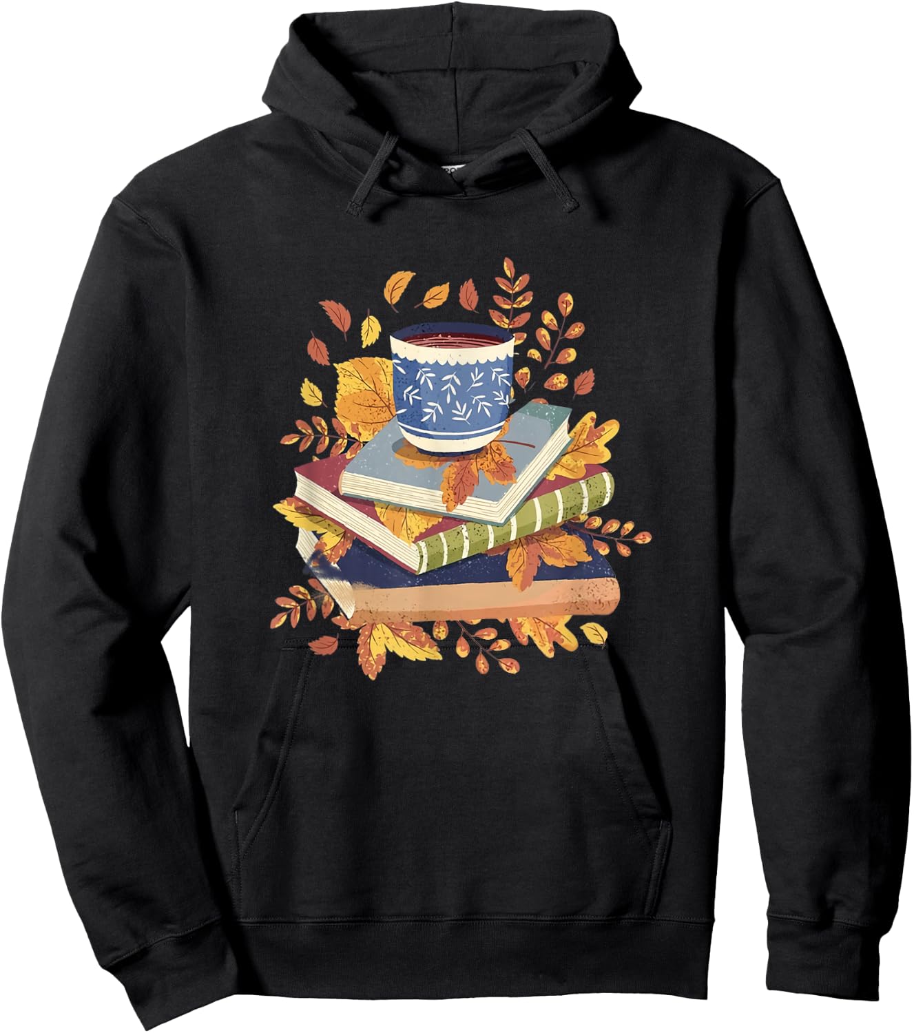 Book & Autumn Fall Lover Bookworm Hello Fall Bookish Reading Hoodie - Hoodie | Black