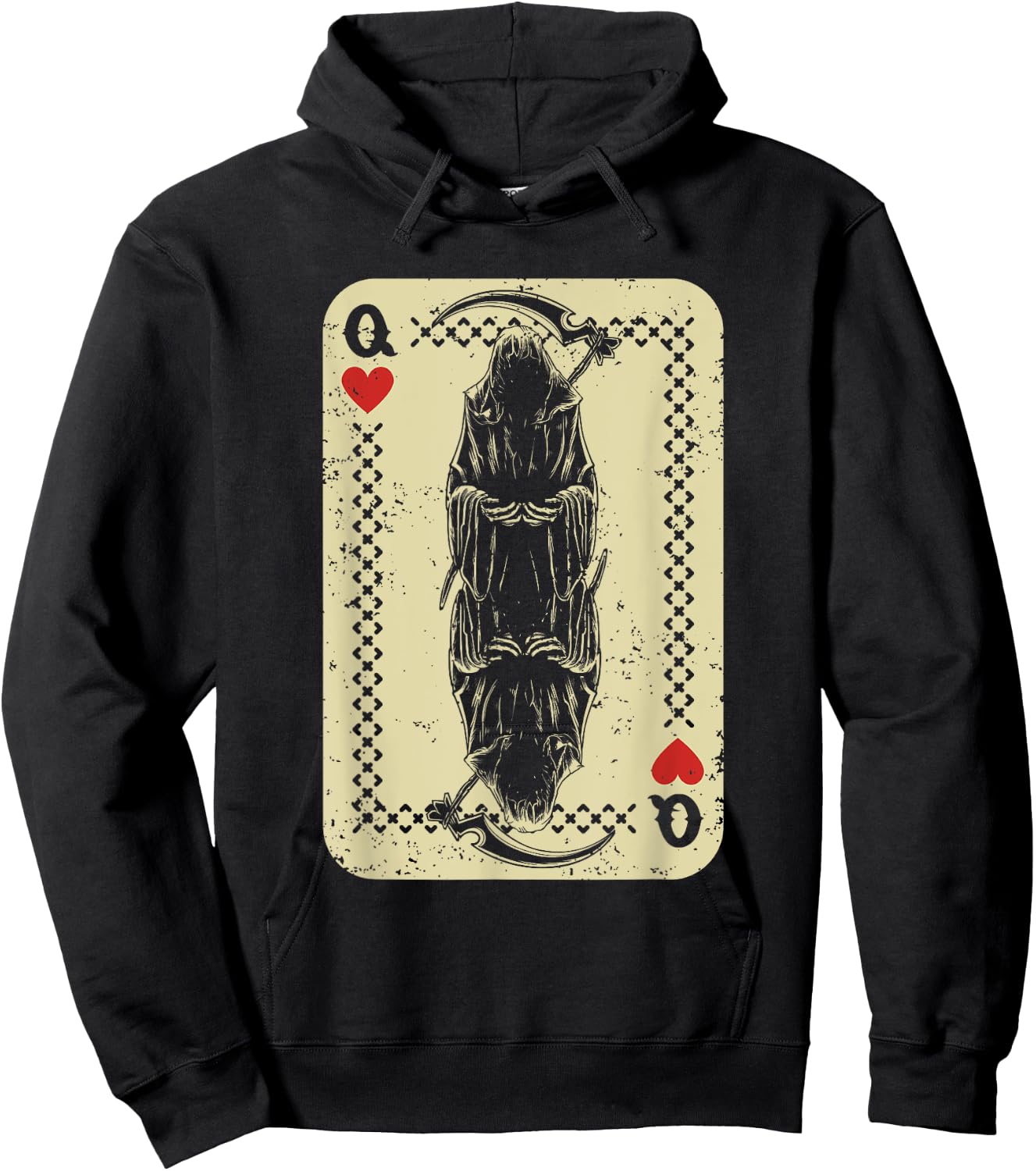 Santa Muerte Calavera Mexico Skeleton Poker Card Death Queen Hoodie - Hoodie | Black