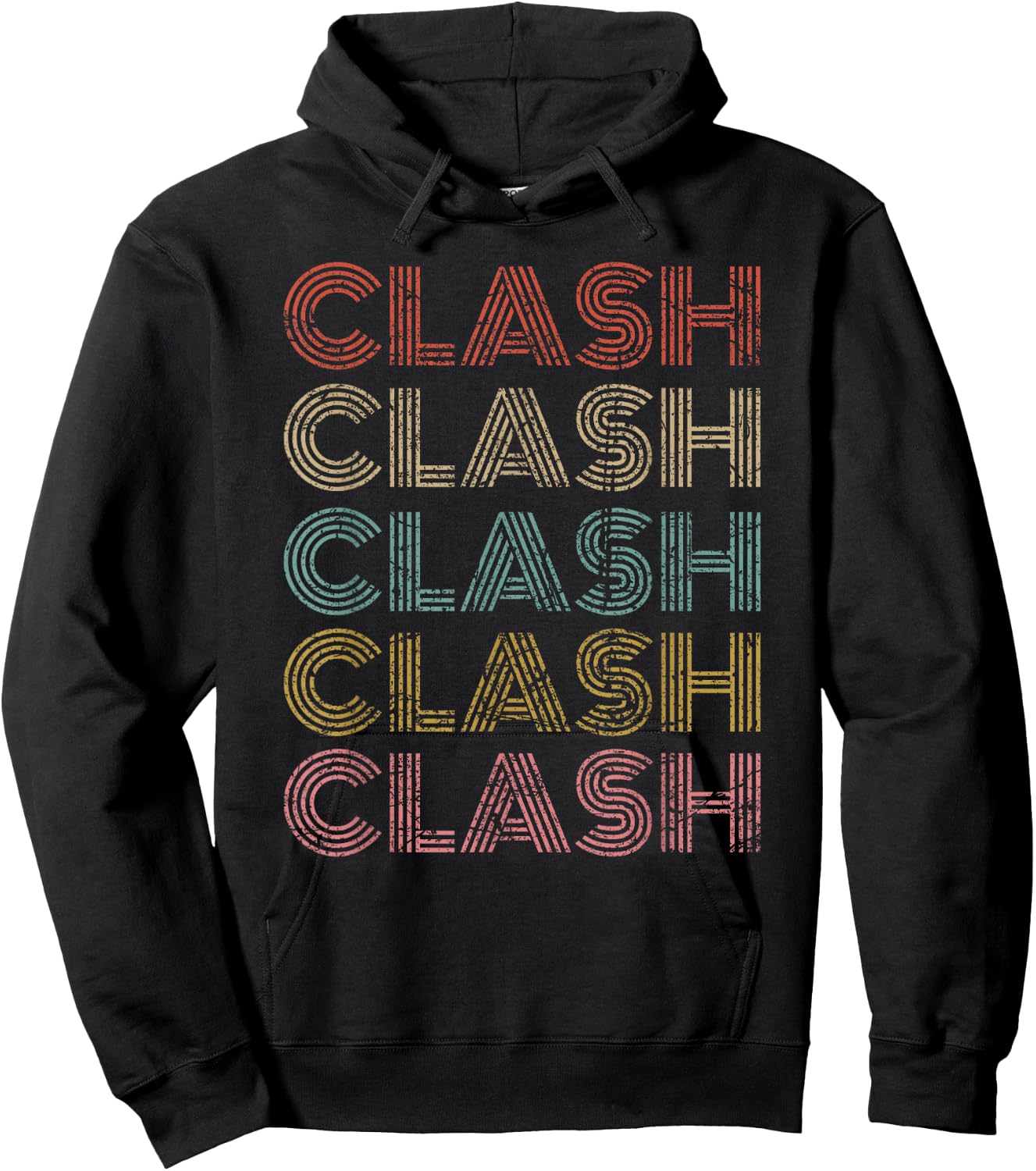 Clash Vintage Retro Text Apparel 70s 80s Gaming Gift Hoodie - Hoodie | Black