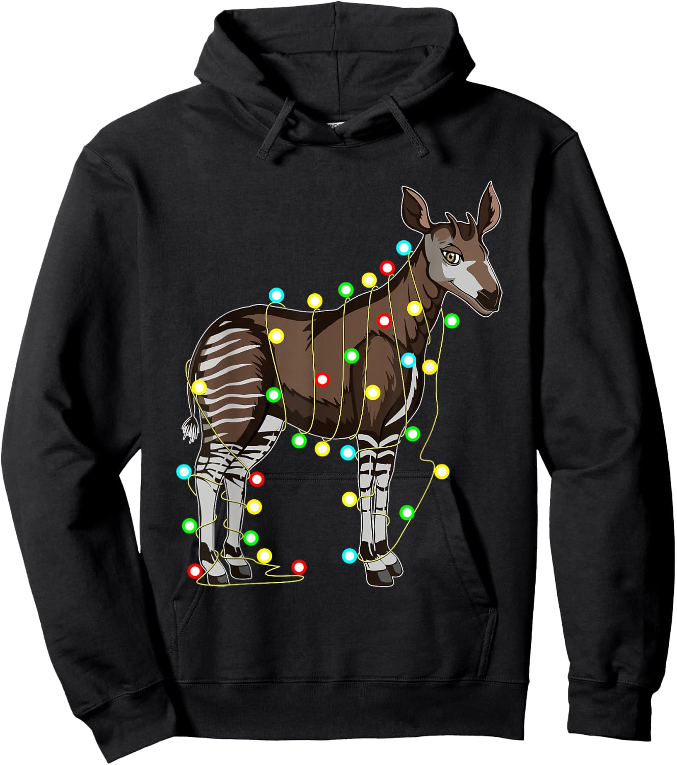 Funny Christmas Okapi Lover by Funny Christmas Okapi Gifts Tizy Apparel - -Adults and Kids - Black - Short Sleeve - Size Small Hoodie - Hoodie | Black