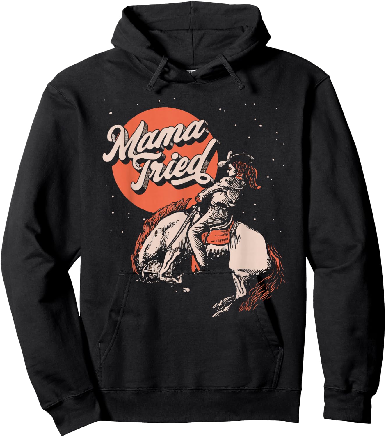 Mama Tried Vintage Rodeo Cowgirl Western Country Music Retro Hoodie - Hoodie | Black