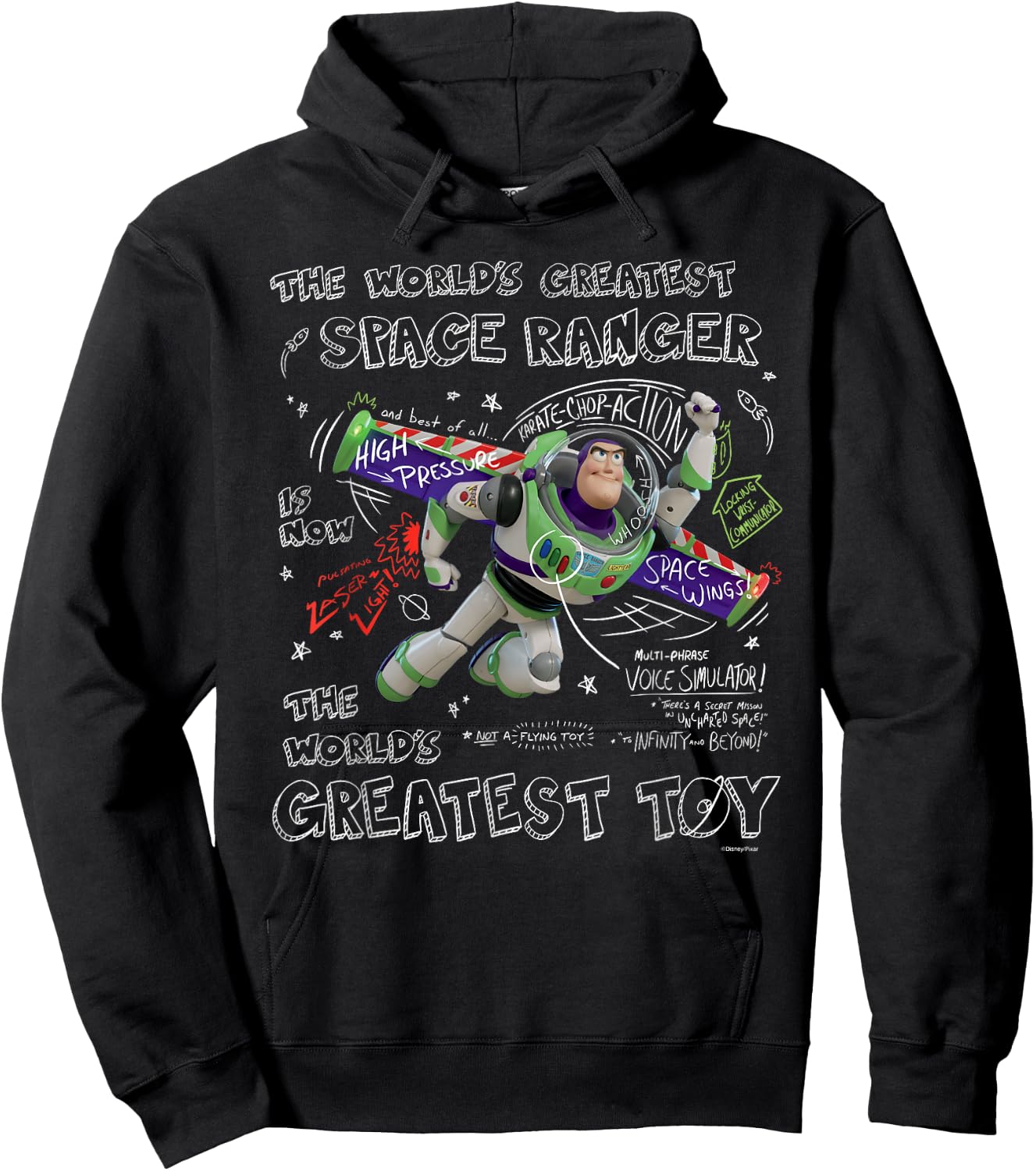 Disney Pixar Toy Story Buzz Lightyear The World's Greatest Hoodie - Hoodie | Black