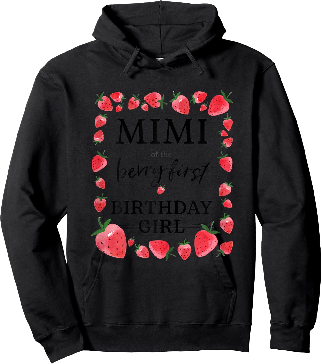 Mimi of The Berry First Birthday Girl Sweet One Strawberry Hoodie - Hoodie | Black