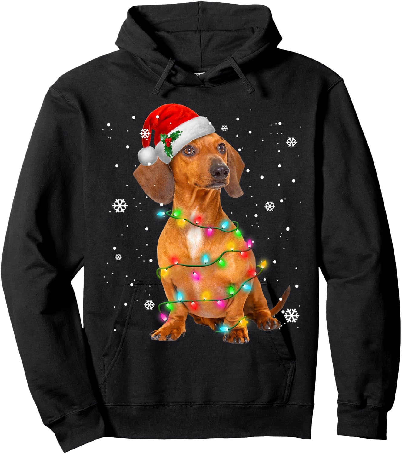 Dachshund Dogs Tree Christmas Sweater Xmas Gifts for Pet Dog Hoodie - Hoodie | Black