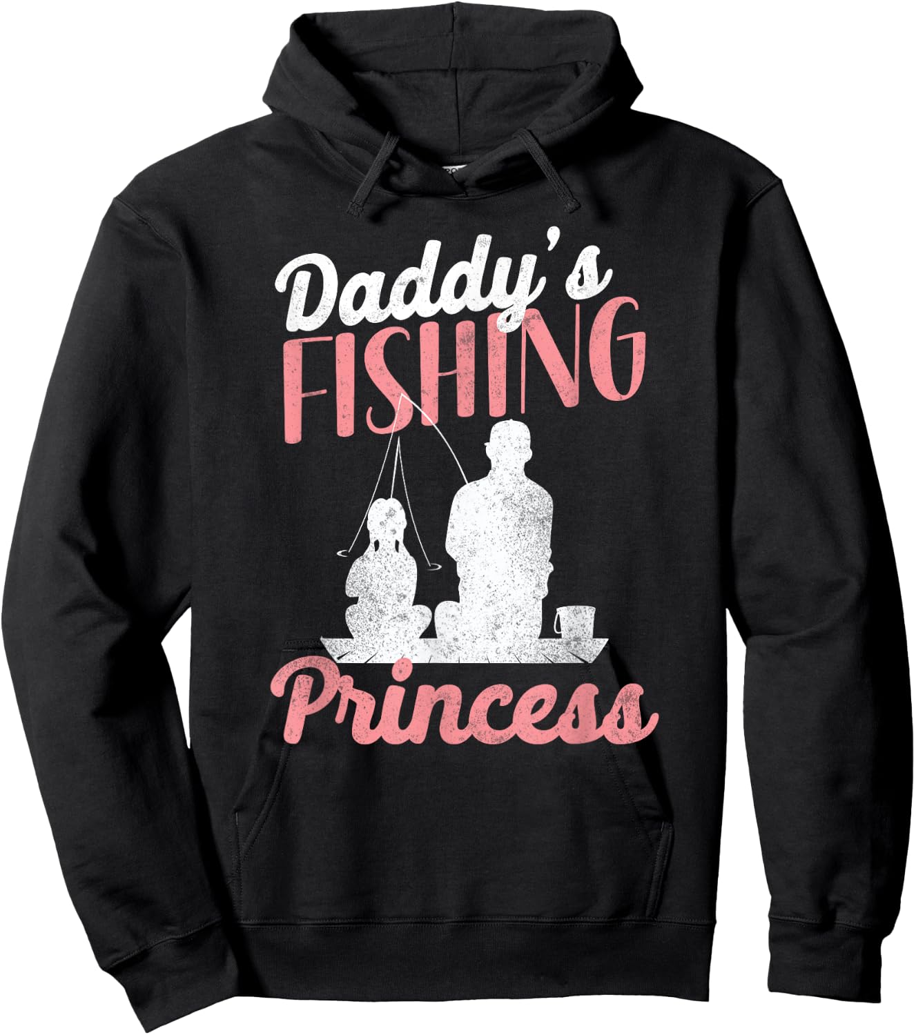 Fishing Fisherman Fisher HD0 Fishing Princess Daddy Daughter - -Adults - Black - Short Sleeve - Small Hoodie - Hoodie | Black