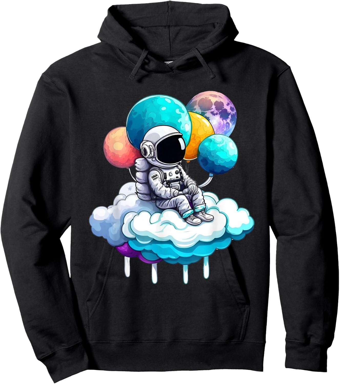 Cute Little Solar Sytsem Galaxy Cosmonaut Spaceman Astronaut Hoodie - Hoodie | Black