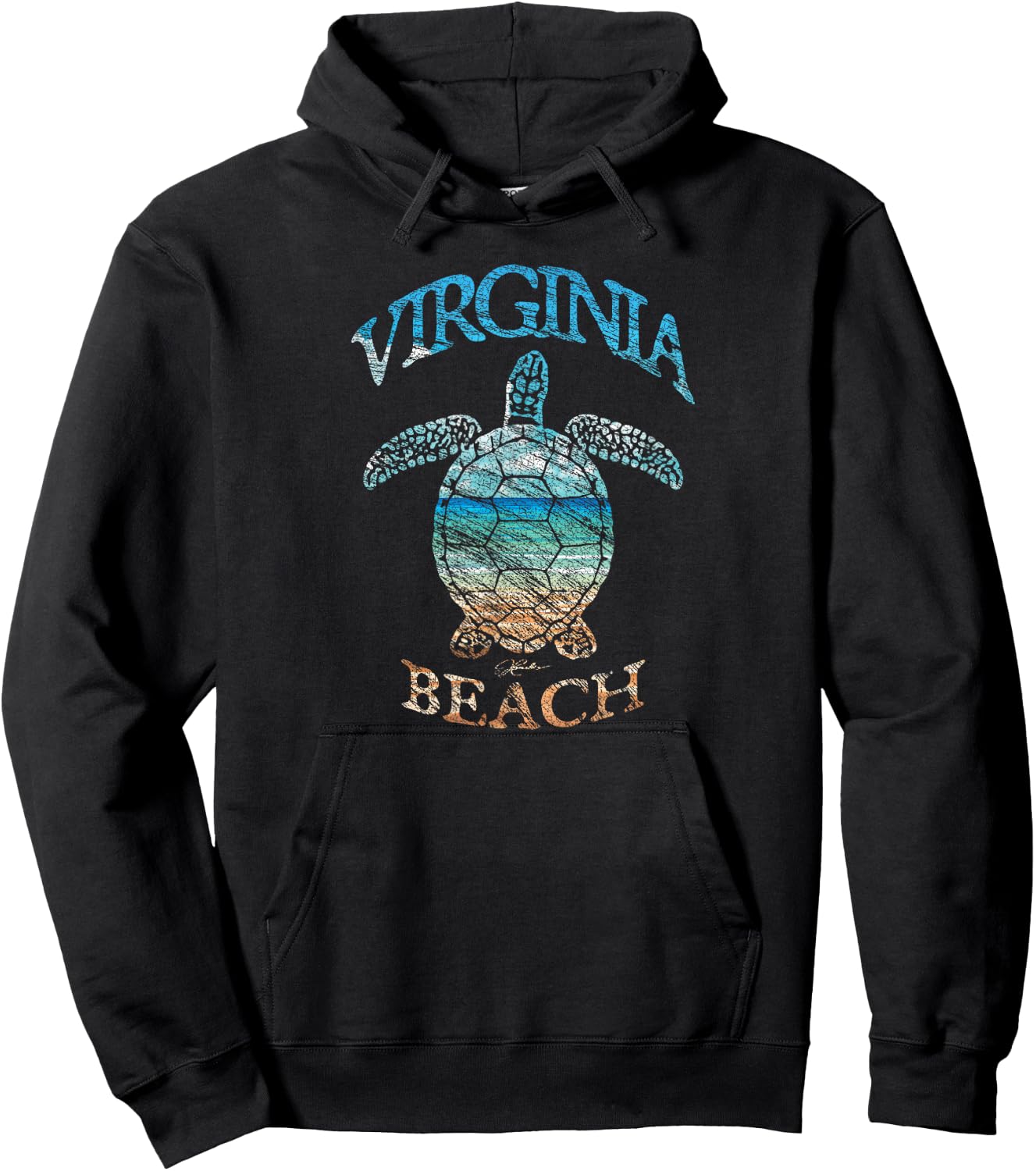 JCombs: Virginia Beach, VA, Beach in the Sea Turtle Hoodie - Hoodie | Black