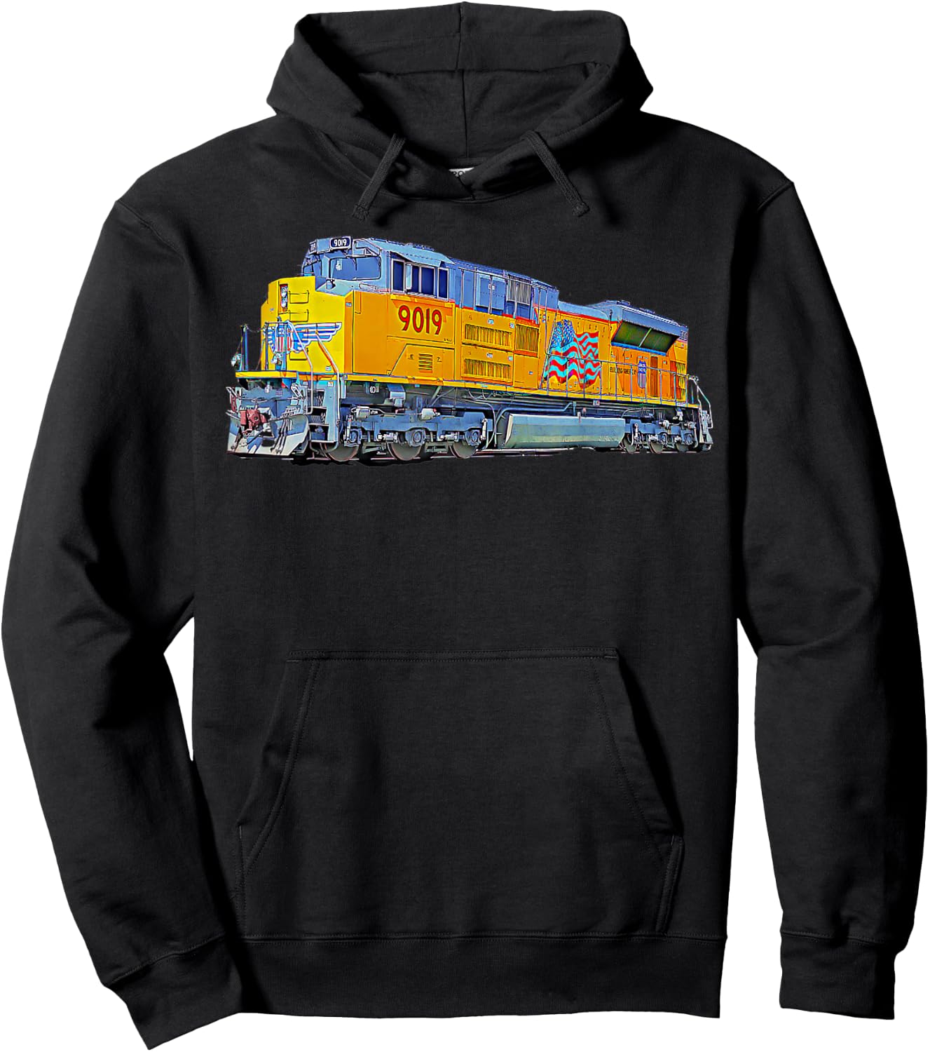 Freight Train Union Pacific Engine Hoodie - Hoodie | Black