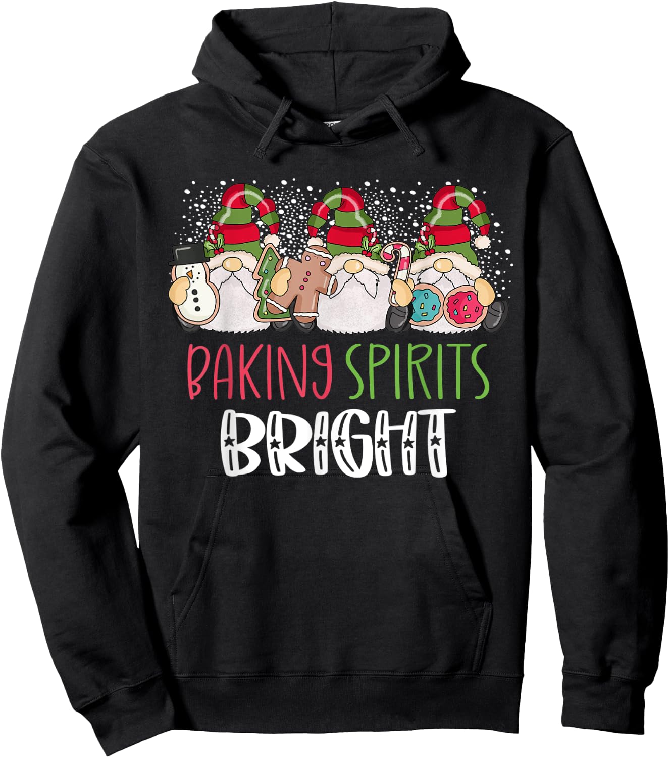 Christmas Baking Shirt Baking With My Gnomies Cute Gnomes Hoodie - Hoodie | Black
