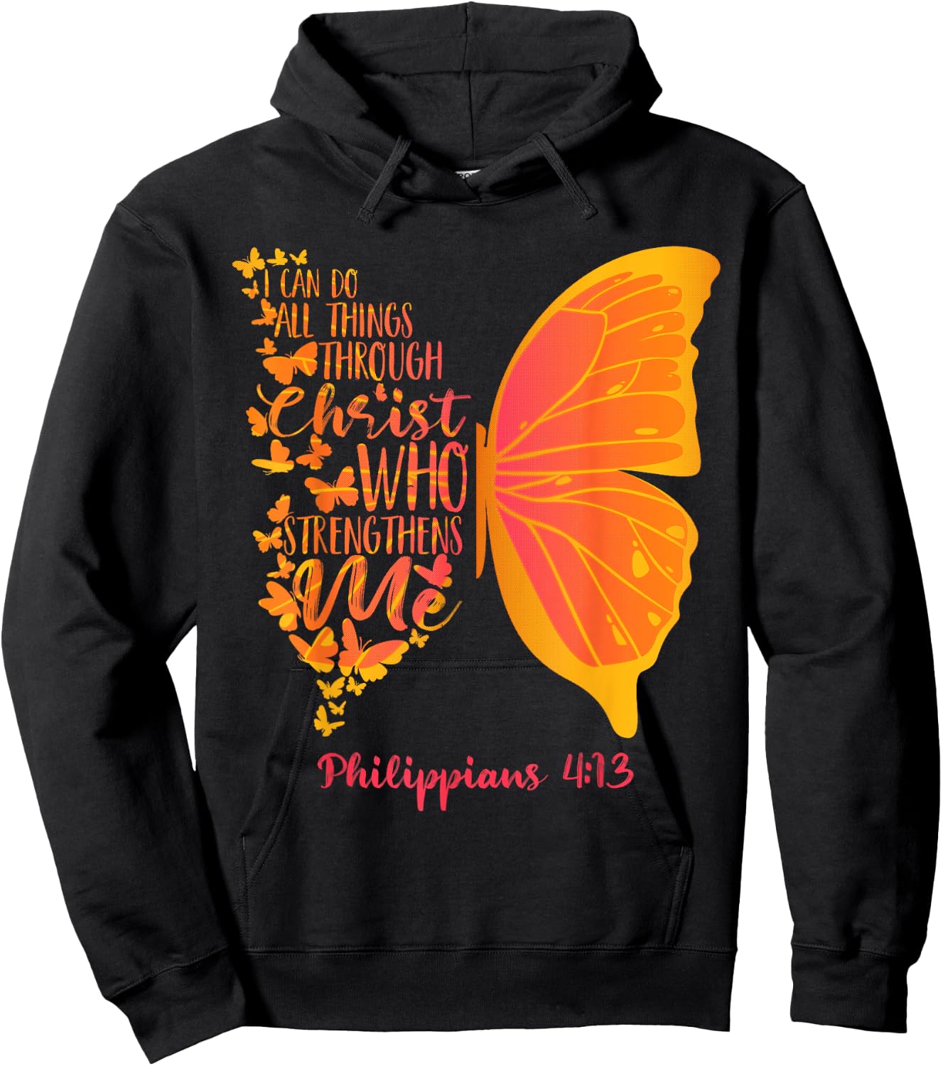 Can Do All Things Through Christ Who Strengthens Me I Gift Hoodie - Hoodie | Black