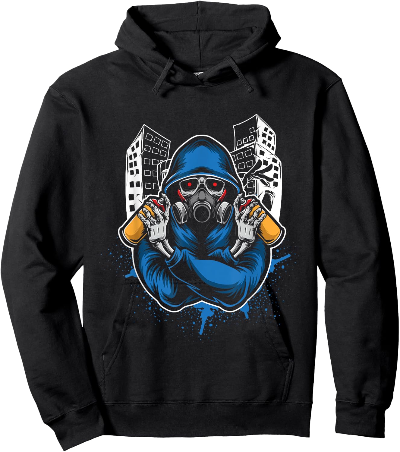 Graffiti Skeleton Spray Can Spray Spray Spray Gift Hoodie - Hoodie | Black