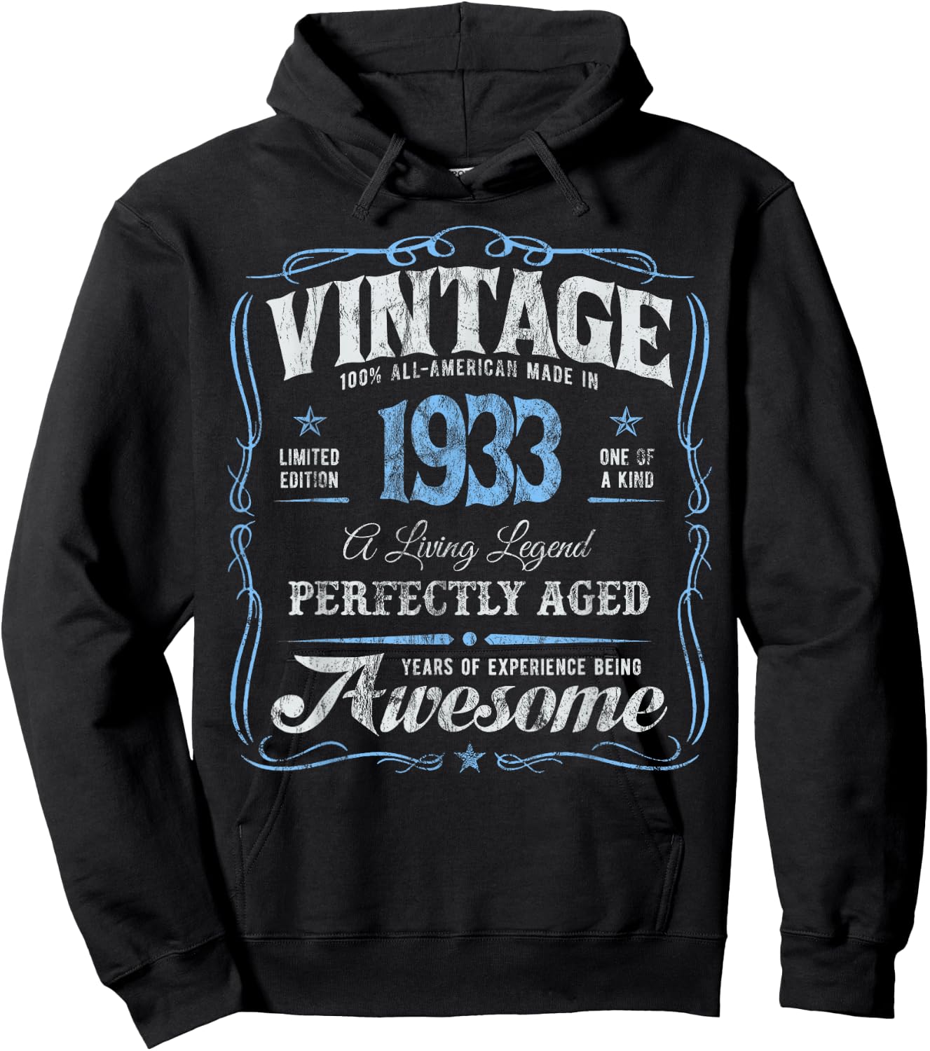 Vintage Classic 92nd Birthday Born In 1933 Original Legend's Hoodie - Hoodie | Black