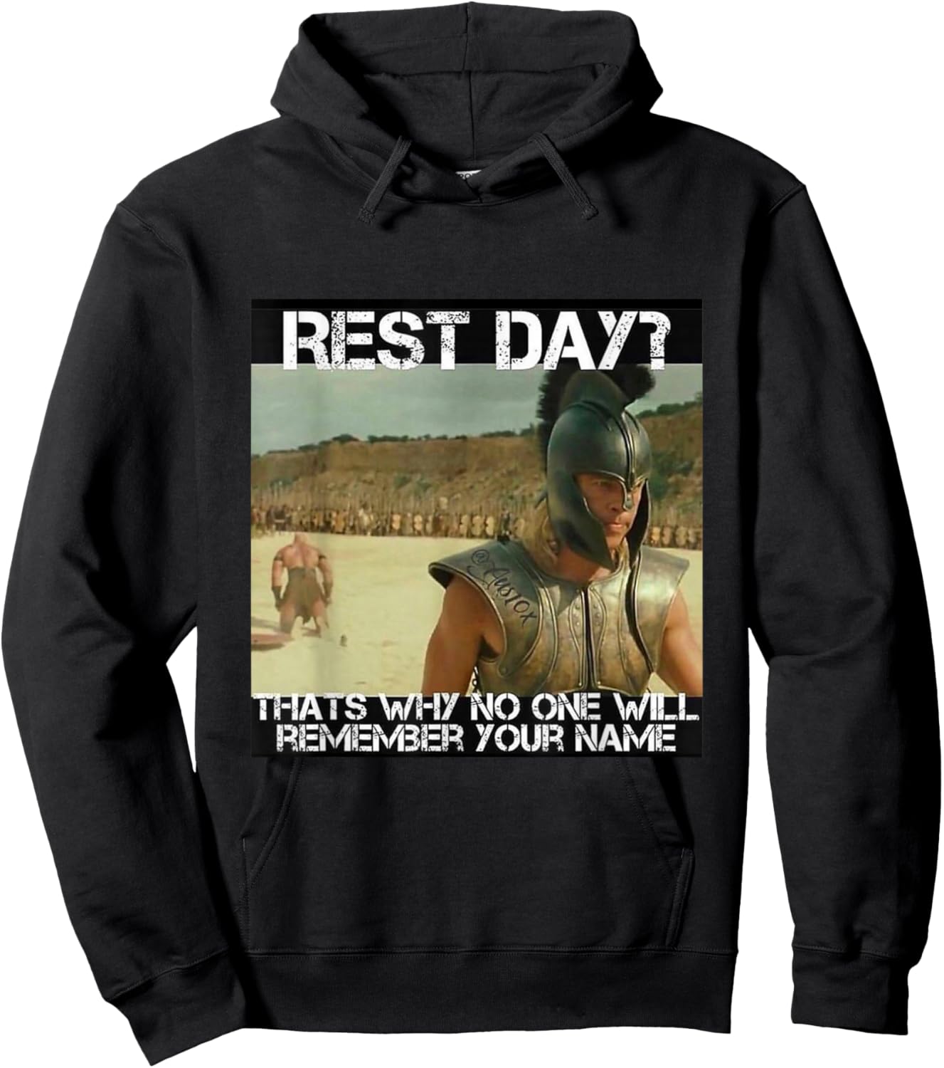 Motivational Gym Shirt, Funny Fitness Shirt, Achilles Hoodie - Hoodie | Black