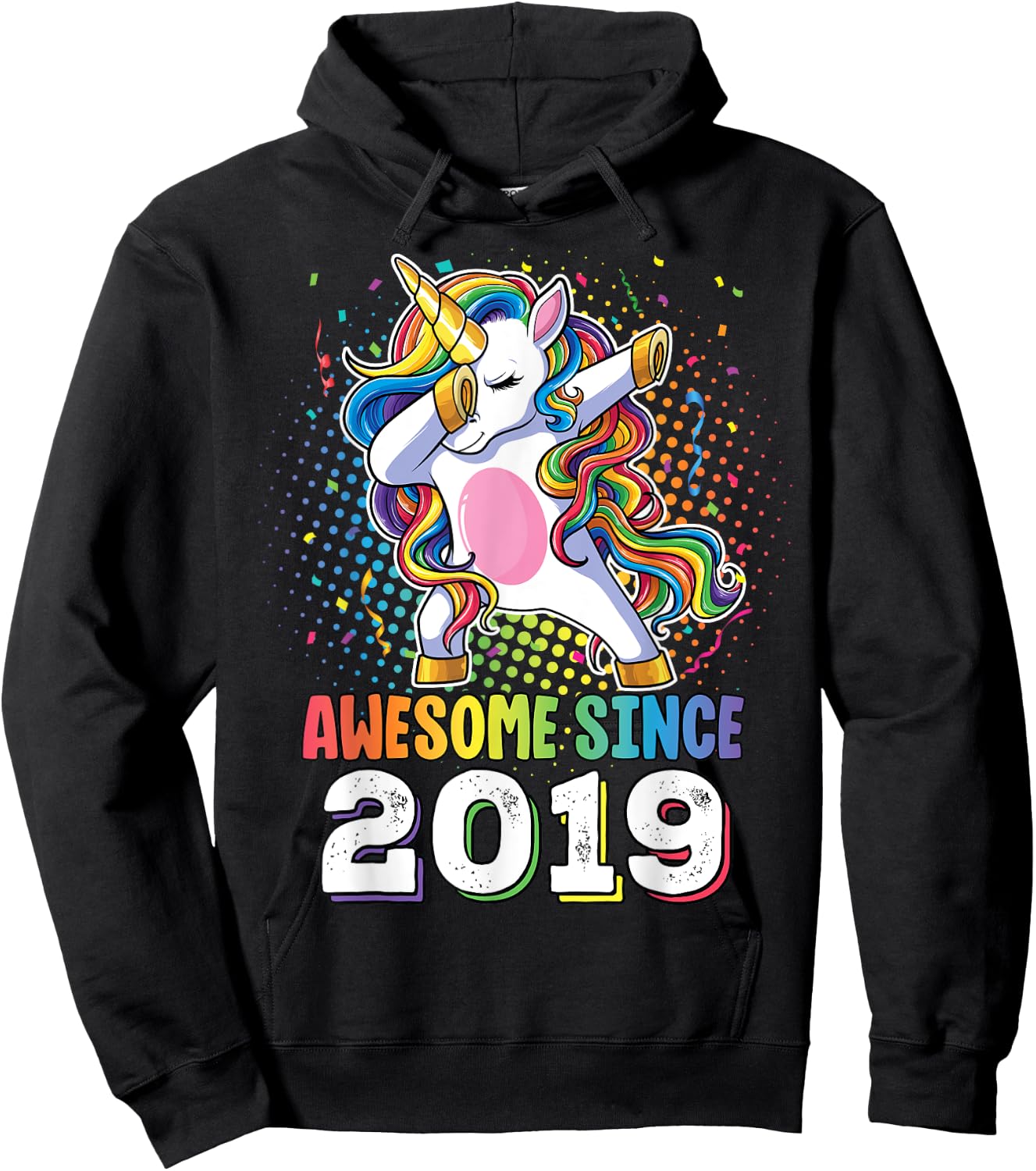 Awesome Since 2019 Shirt Girls 4 Years Old Birthday Hoodie - Hoodie | Black
