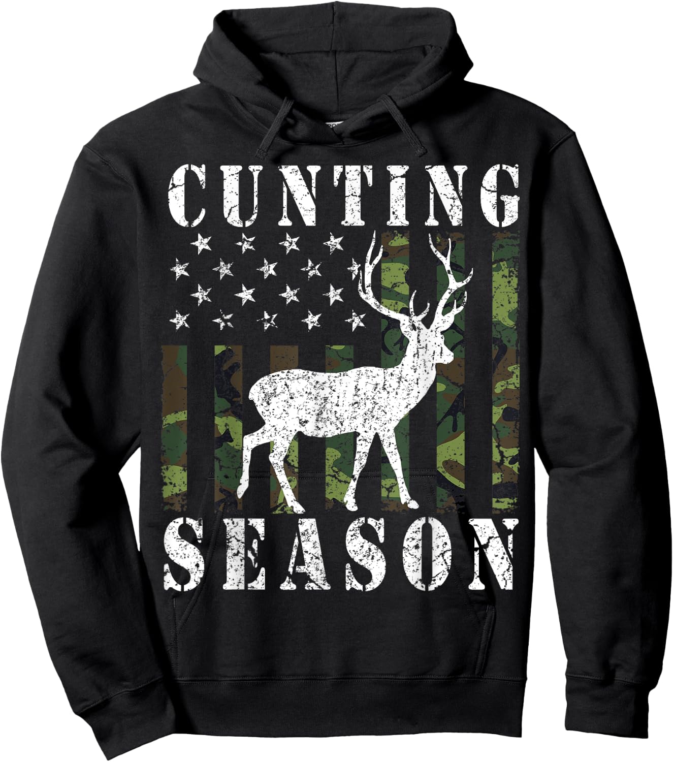 Cunting Season American Flag Counting Season Activist Funny Hoodie - Hoodie | Black