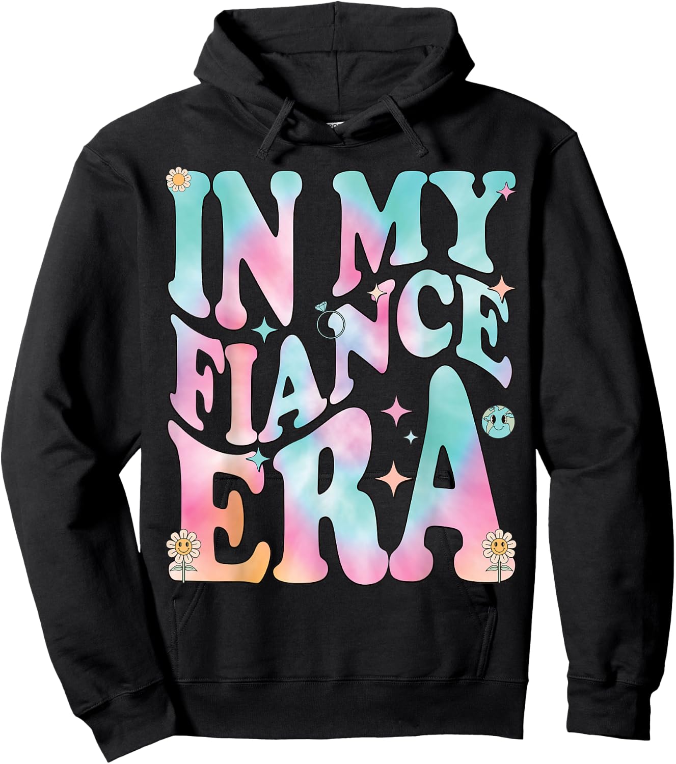 In My Fiance Era Groovy Retro, In My Fiance Era Hoodie - Hoodie | Black