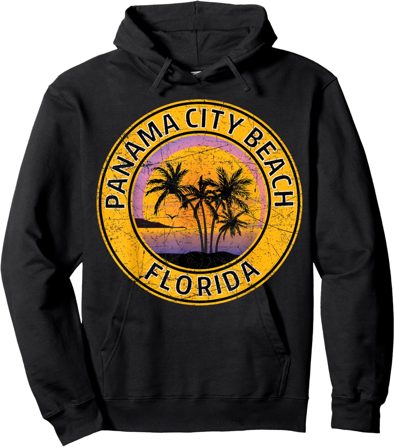 Panama City Beach Florida FL Vintage Retro 70s 80s Souvenir Hoodie - Hoodie | Black