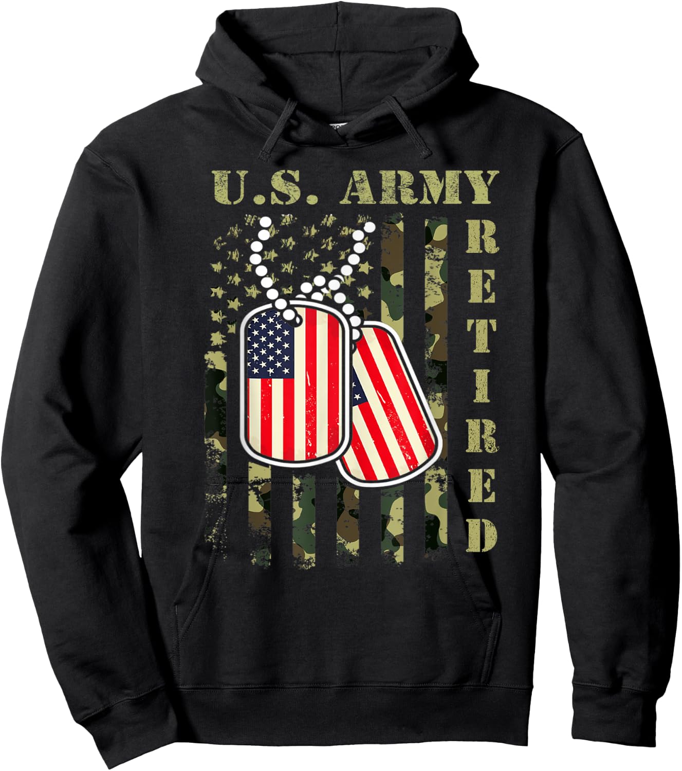 Proud US Army Veteran, Retired Army Veteran, Grumpy Old Vet Hoodie - Hoodie | Black