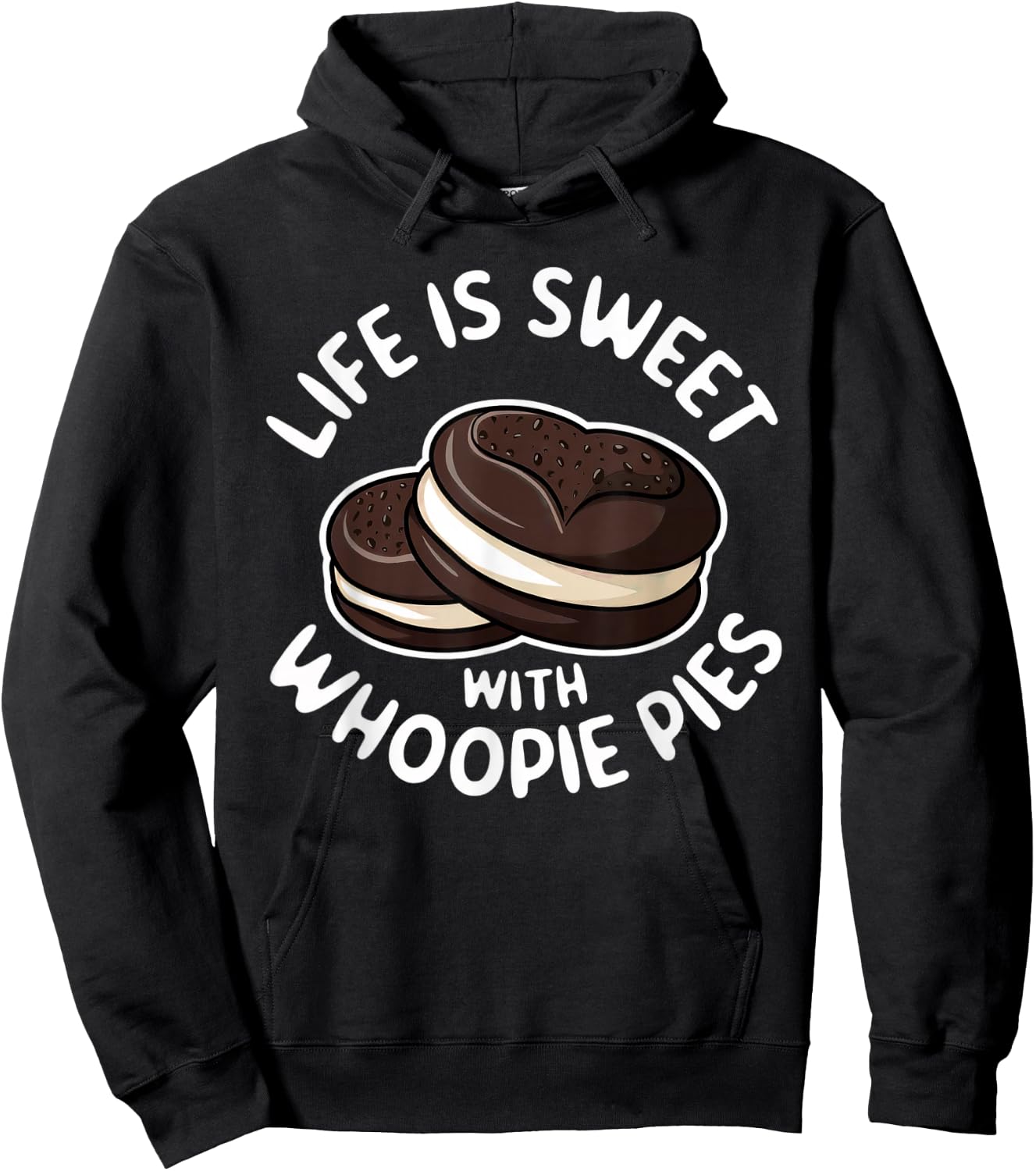 Funny Whoopie Pie Lover | Sweet Dessert Design | Bakery Art Hoodie - Hoodie | Black