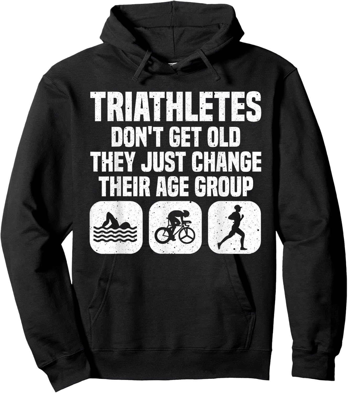 Funny Triathlon Design Men Women Triathletes Swim Bike Run Hoodie - Hoodie | Black
