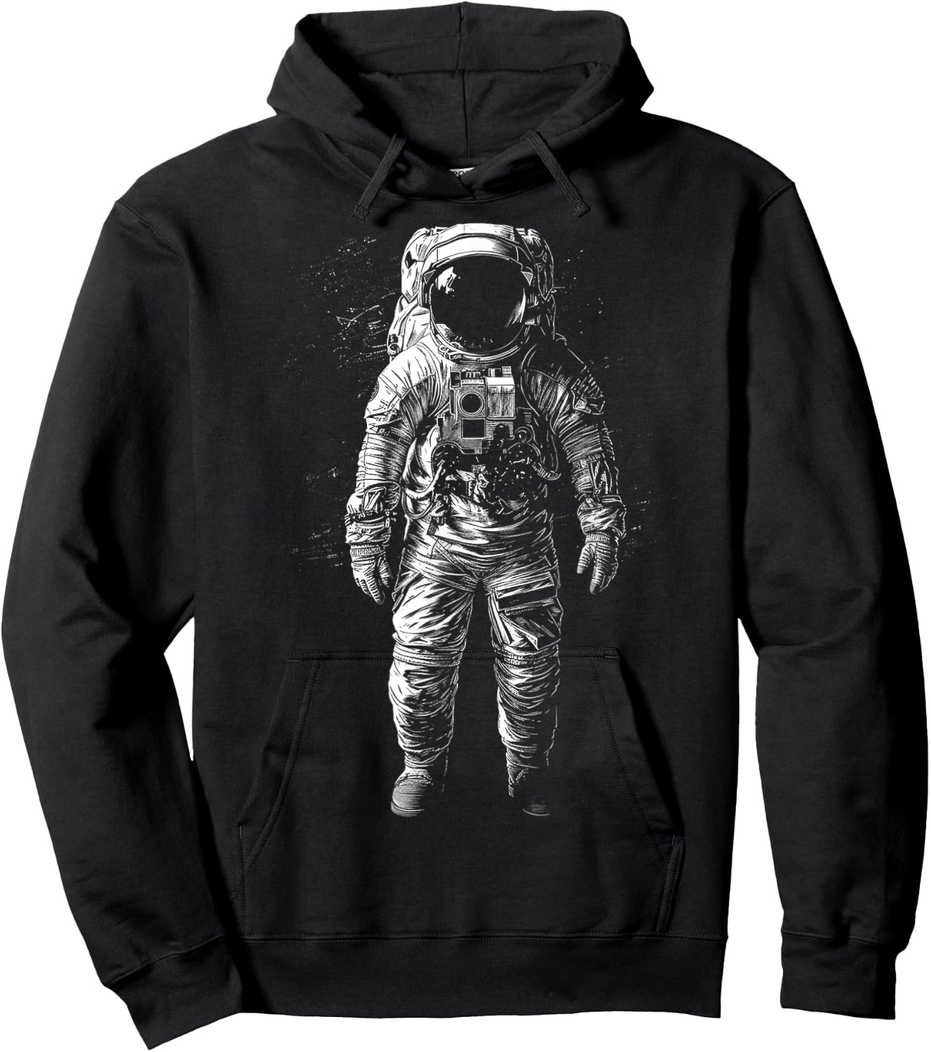 Astronaut Drawing Art Illustration Motif Astronaut Hoodie - Hoodie | Black