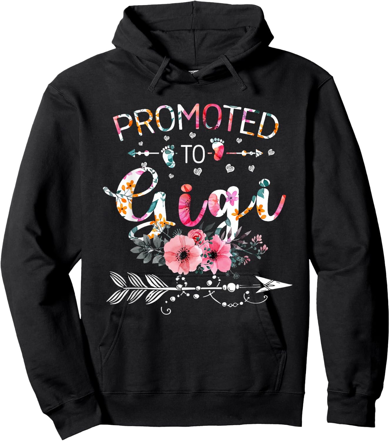Promoted To Gigi Announcement Funny New Gigi Mothers Day Hoodie - Hoodie | Black