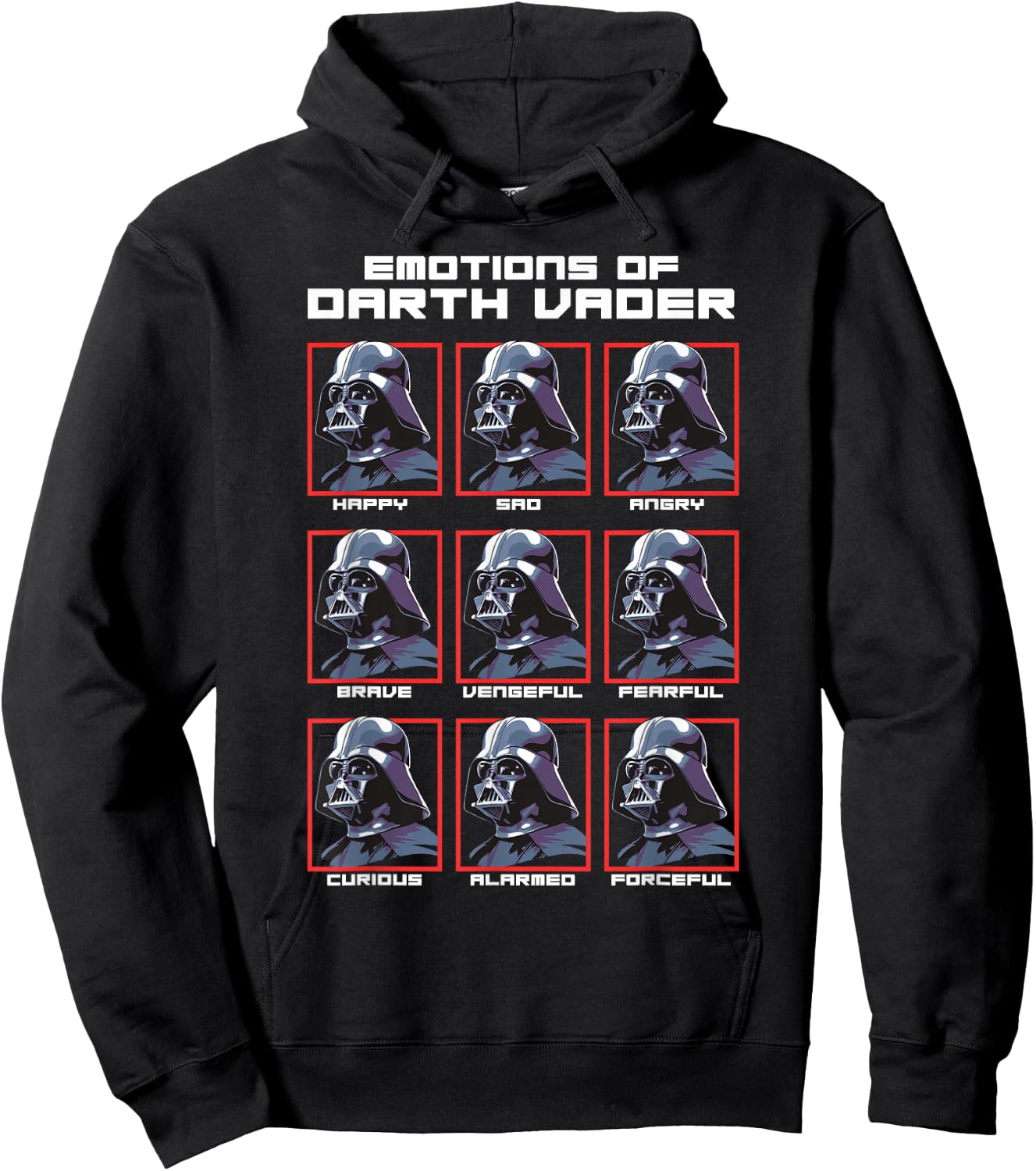 Star Wars Emotions Of Darth Vadar Portrait Grid Hoodie - Hoodie | Black