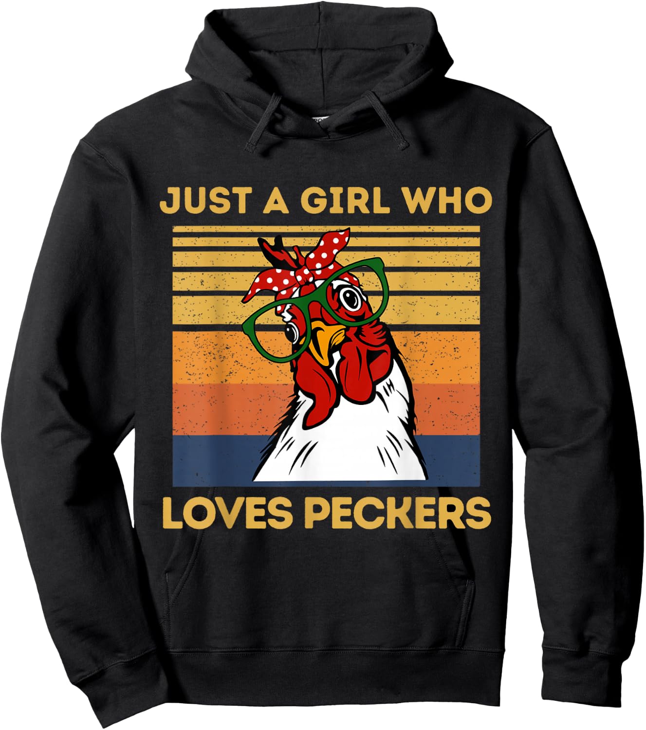 Just A Girl Who Loves Peckers Funny Chicken Owners Hoodie - Hoodie | Black
