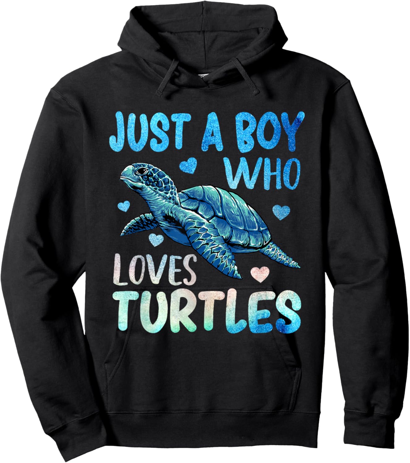 Sea Ocean Watercolor Just A Boy Who Loves Turtles Hoodie - Hoodie | Black