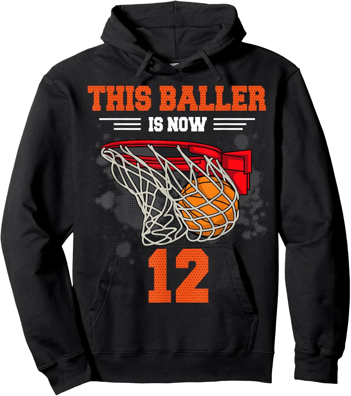 This Baller is Now 12 Basketball 12th Birthday 12 yrs Old Hoodie - Hoodie | Black
