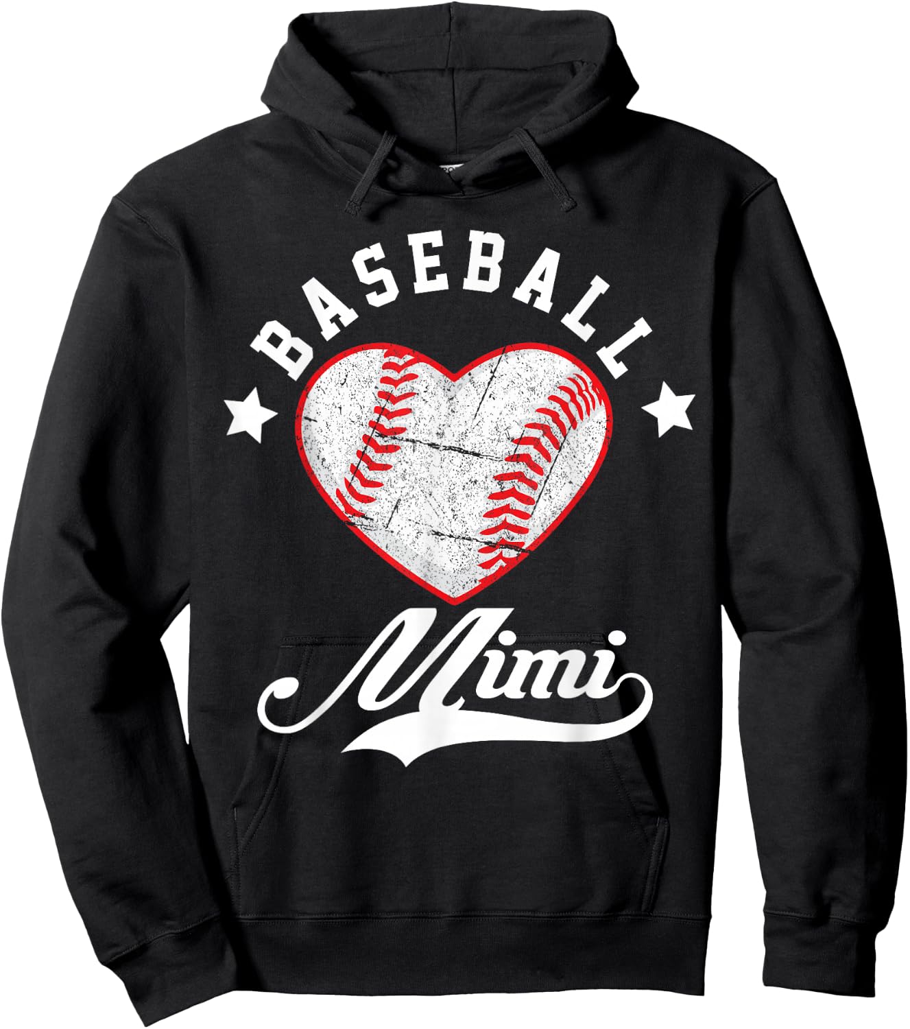 Vintage Baseball Mimi Love Baseball Player Mother's Day 2023 Hoodie - Hoodie | Black