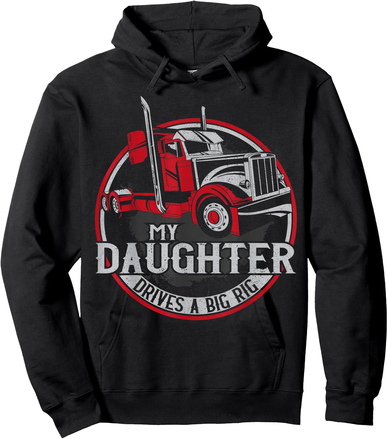 Trucker Truck Driver Father Mother Daughter Vintage My Hoodie - Hoodie | Black