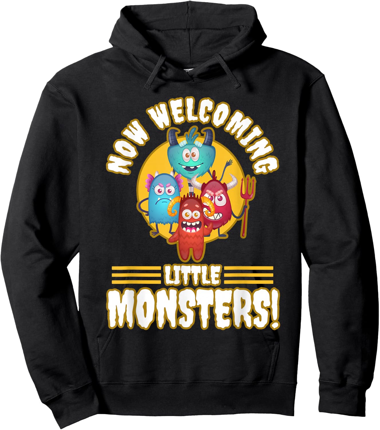 Now Welcoming Little Monsters Halloween Costume For Adults Hoodie - Hoodie | Black