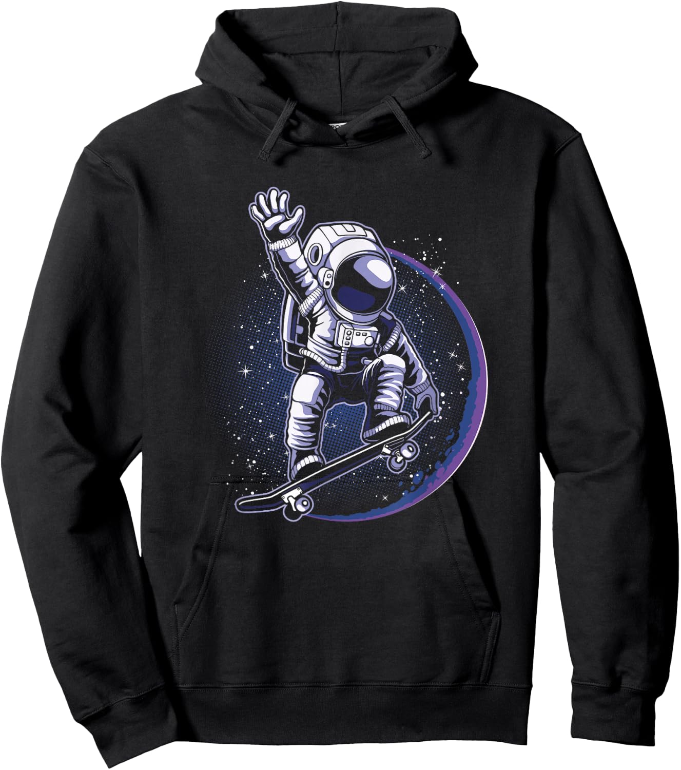Skateboard Astronaut Skater Skate Skating Space Gift Hoodie - Hoodie | Black