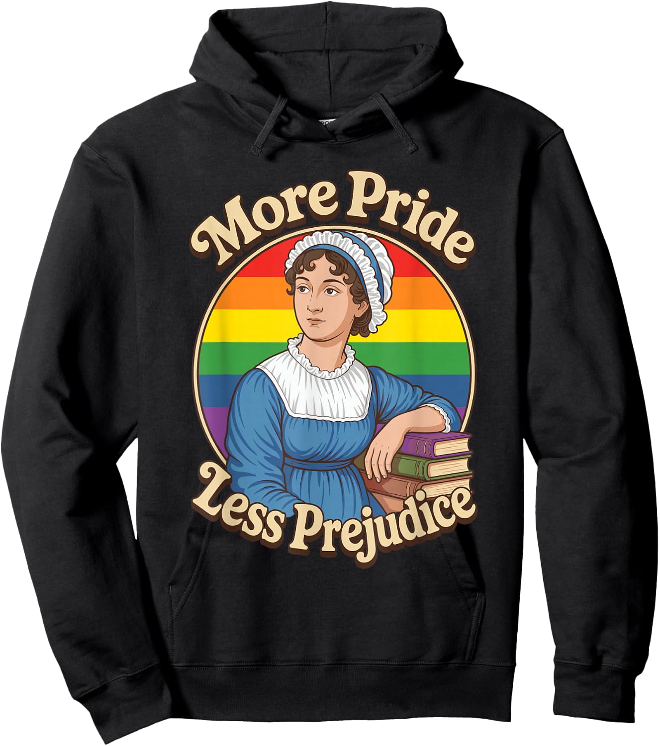 More Pride Less Prejudice LGBTQ Jane Austen Hoodie - Hoodie | Black