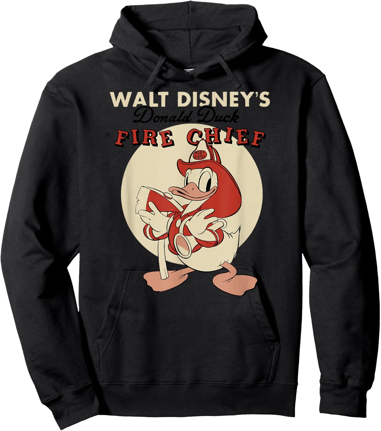 Disney Mickey and Friends Vintage Donald Duck Fire Chief Hoodie - Hoodie | Black