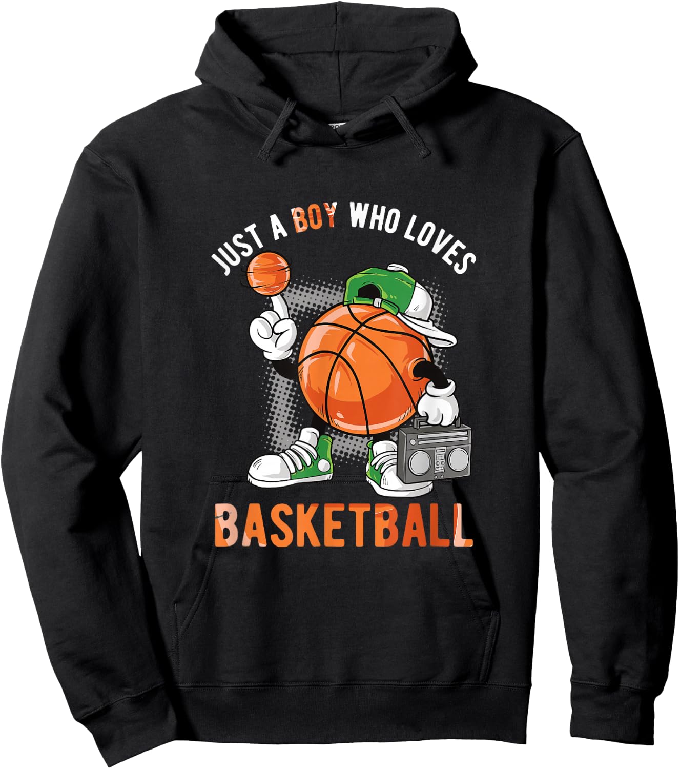 Just A Boy Who Loves Basketball Small Hoodie - Hoodie | Black
