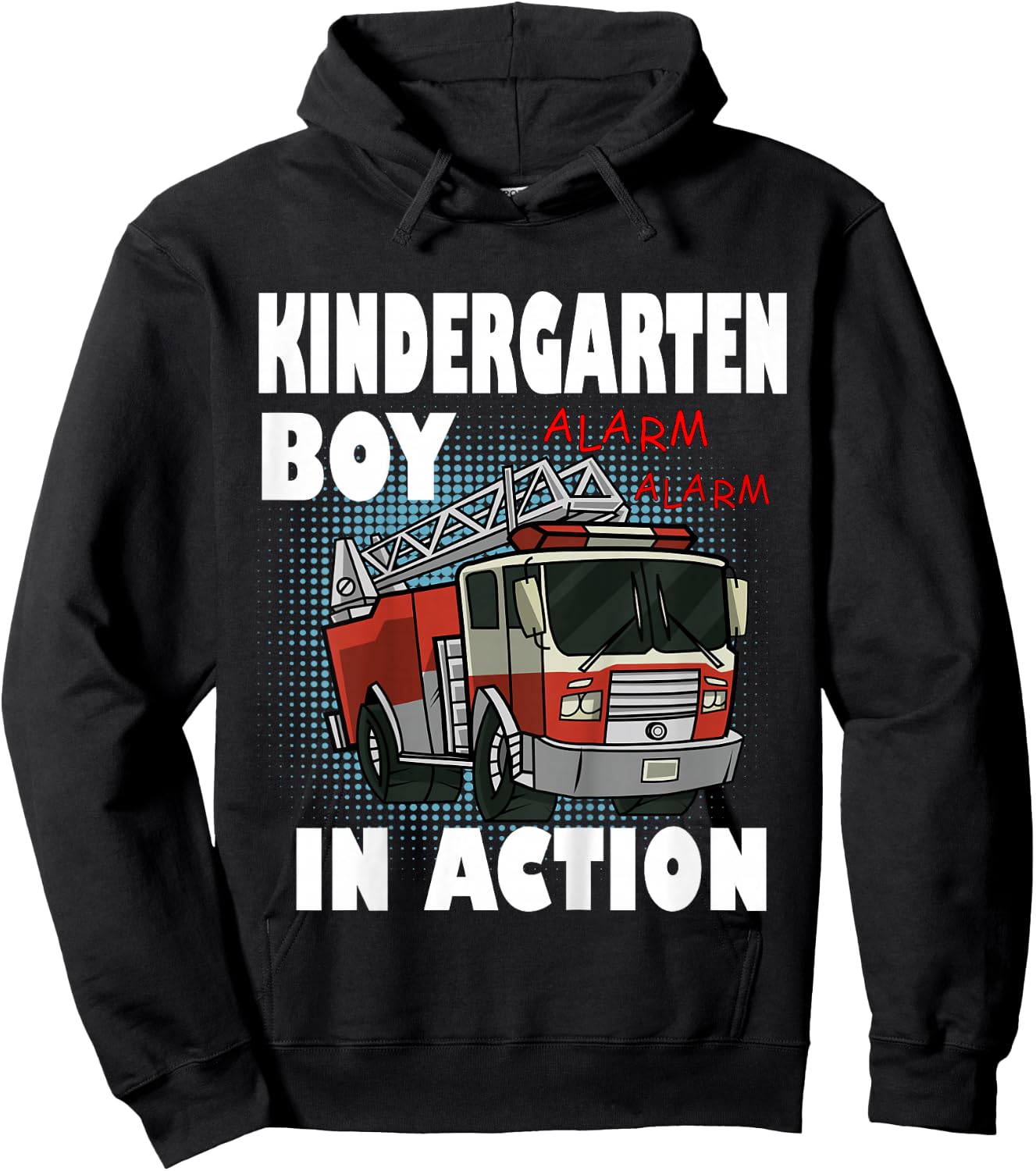 Kids Cool Fire truck in Action Back to School Kindergarten Boy Hoodie - Hoodie | Black
