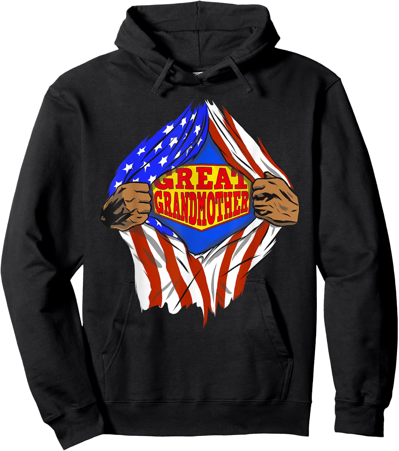 Funny Super Great Grandmother Hero Family Hoodie - Hoodie | Black