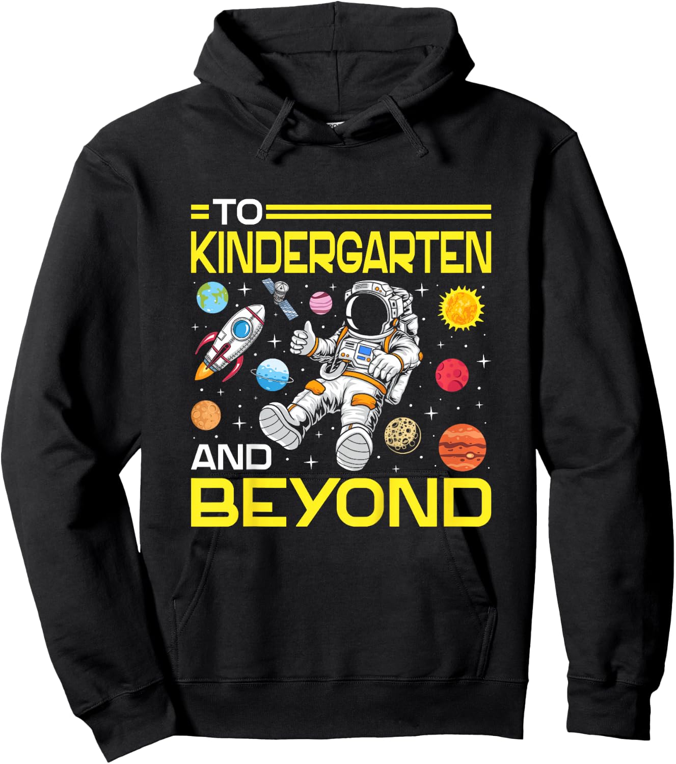 Kids To Kindergarten And Beyond Space Astronaut Hoodie - Hoodie | Black