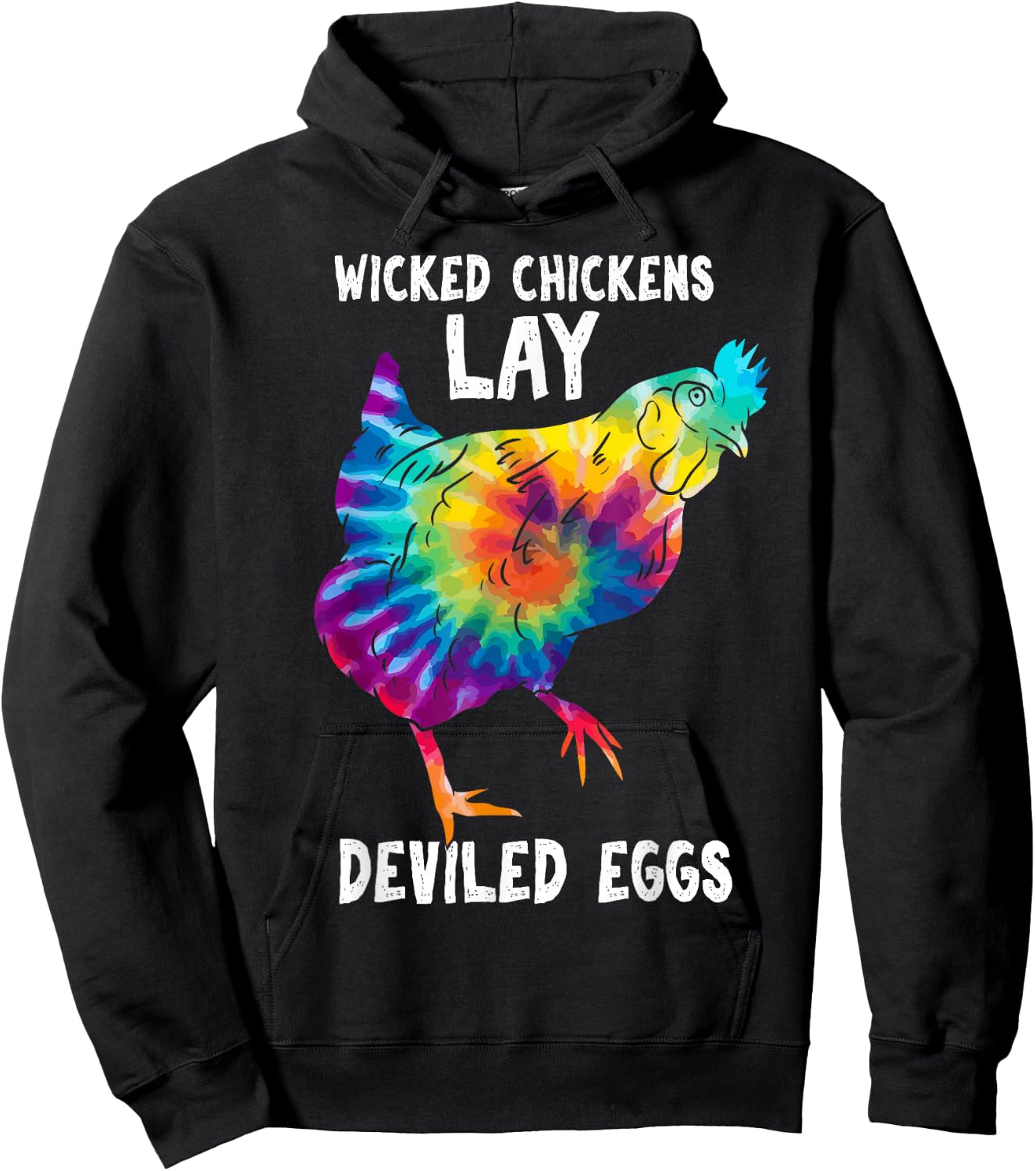 Wicked Chicken Lay Deviled Eggs Funny Farmhouse Chicken Hoodie - Hoodie | Black
