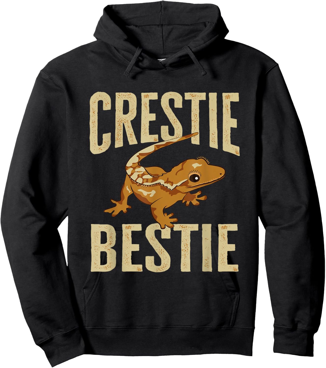 Crested Gecko Eyelash Lizard Crestie Bestie Herpetologist Hoodie - Hoodie | Black