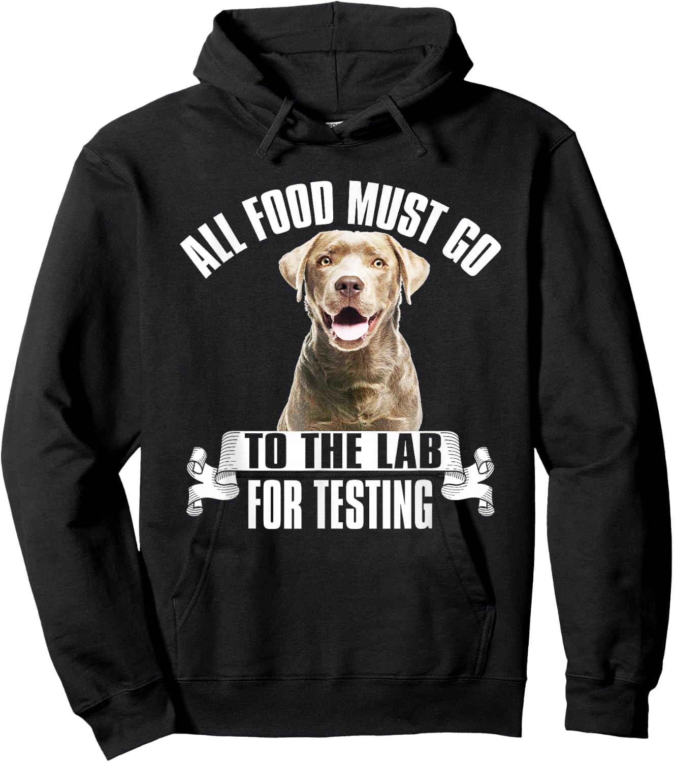 Chocolate Labrador All Food Must Go To The Lab For Testing Hoodie - Hoodie | Black