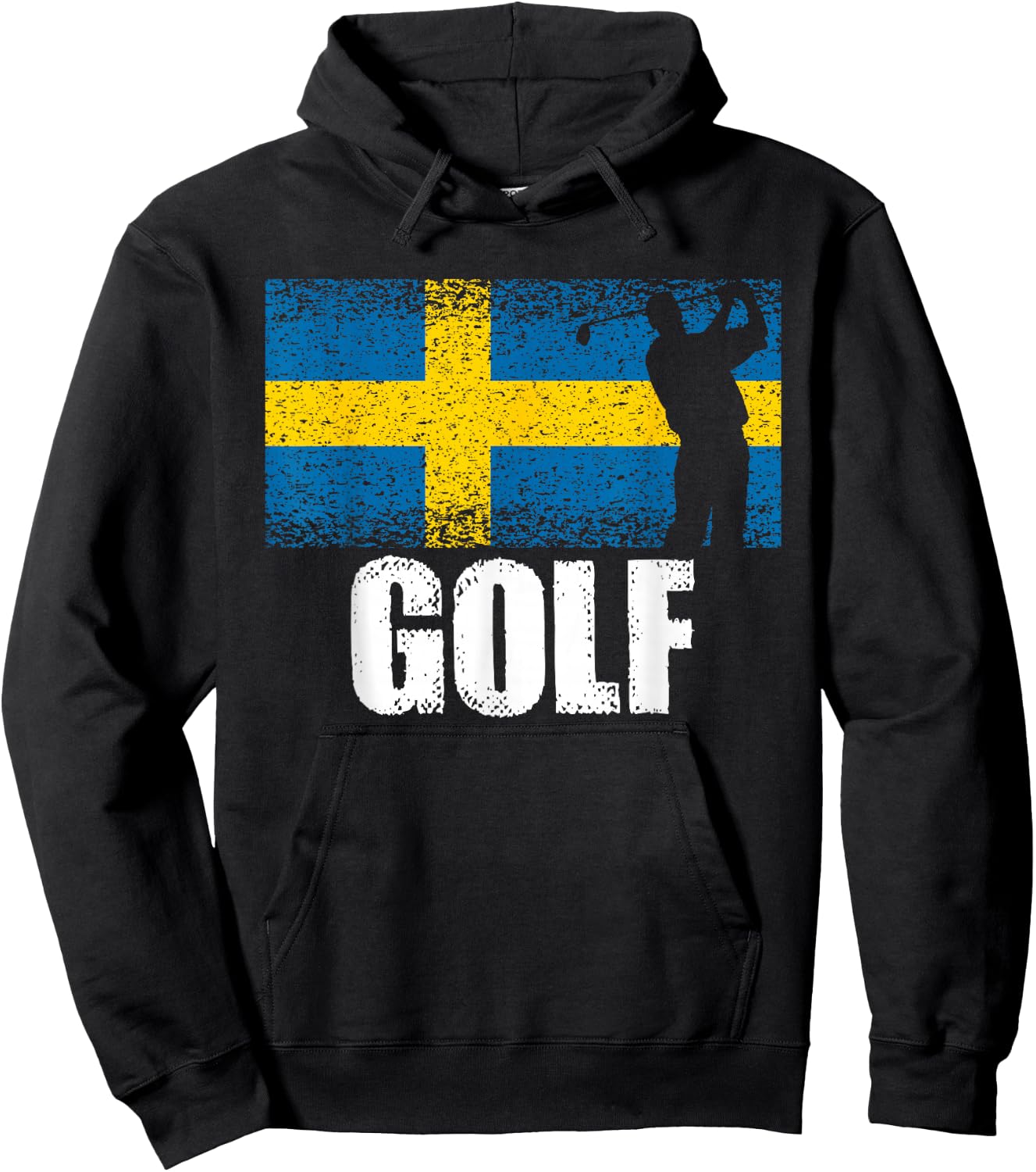 Golf Sport, Sweden Flag, Swedish Golfer Golfing Hoodie - Hoodie | Black