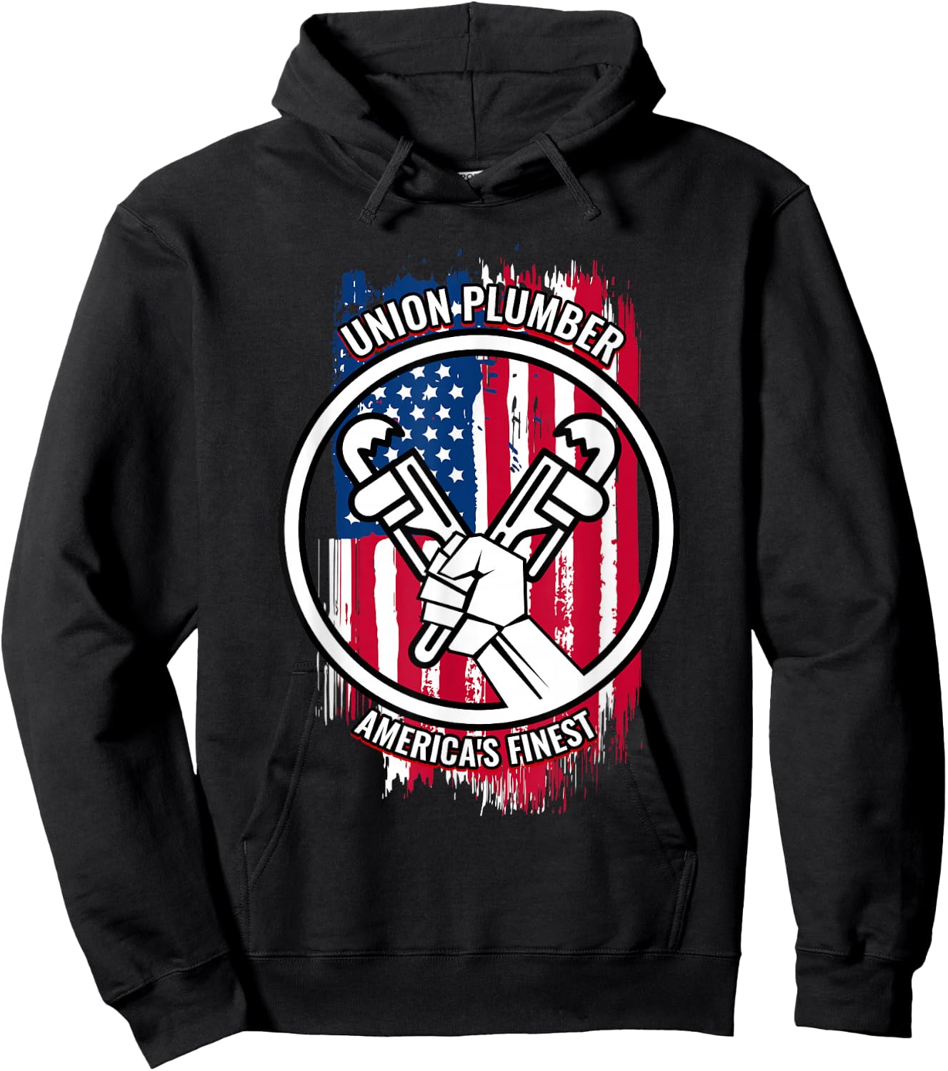 Union Plumber Proud American Gifts for Plumbers Hoodie - Hoodie | Black