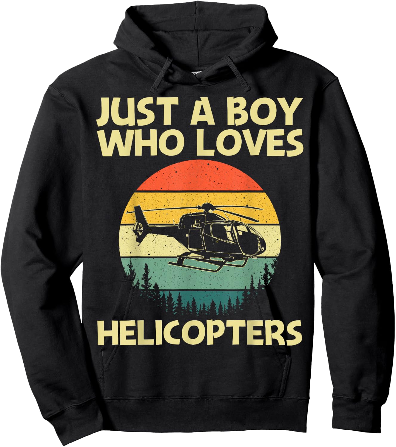 Best Helicopter Art For Boys Kids Aircraft Helicopter Pilot Hoodie - Hoodie | Black